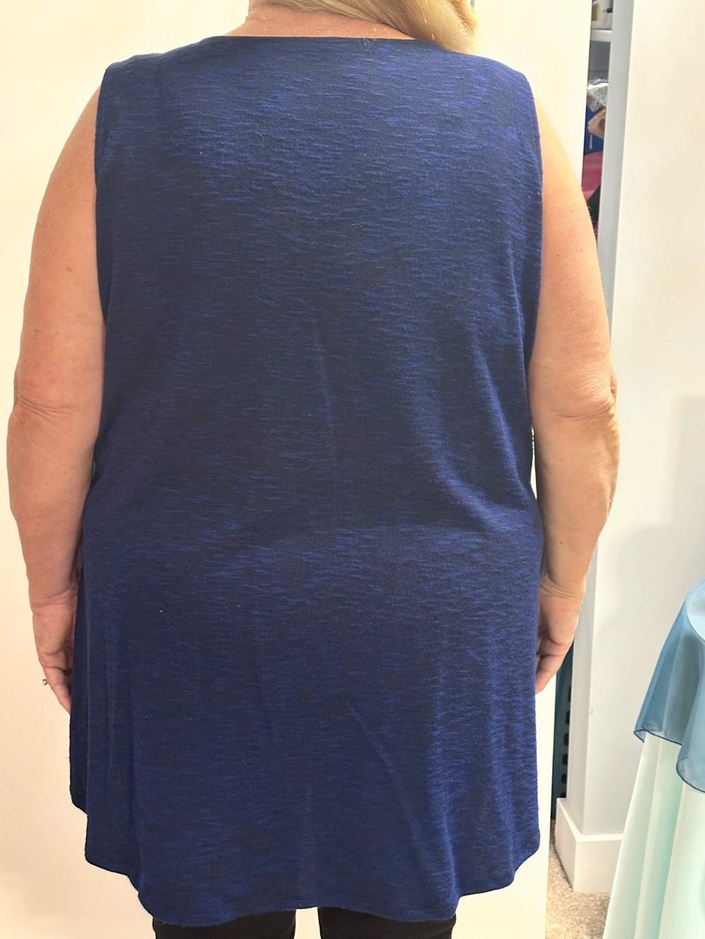 MBLM Tess Helliday 3X Sleeveless Royal Blue / Black Neck Metal Hooks Tank Top - Picture 5 of 11